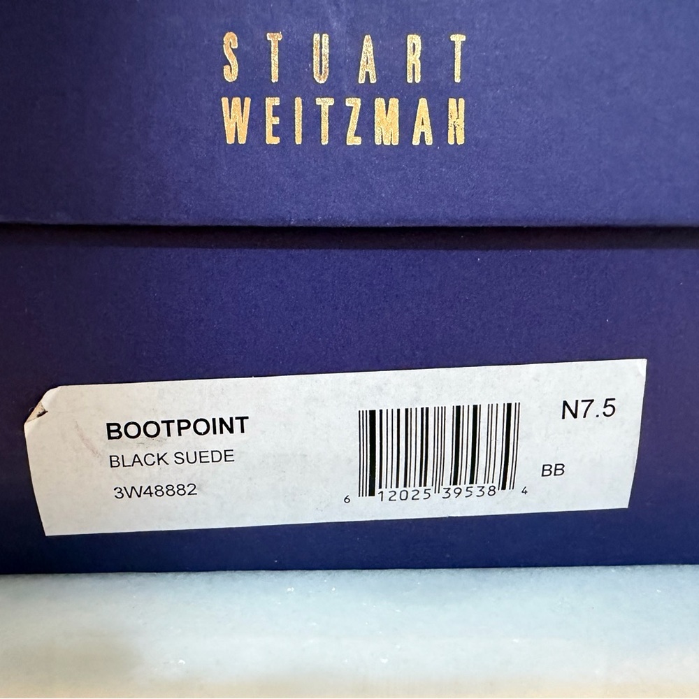 Stuart Weitzman Black Suede Bootpoint - image 4